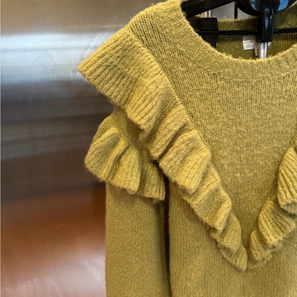 Lost + Wander Mustard Ruffle Sweater - Picture 3 of 7